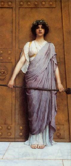 John William Godward At the Gate of the Temple Spain oil painting art